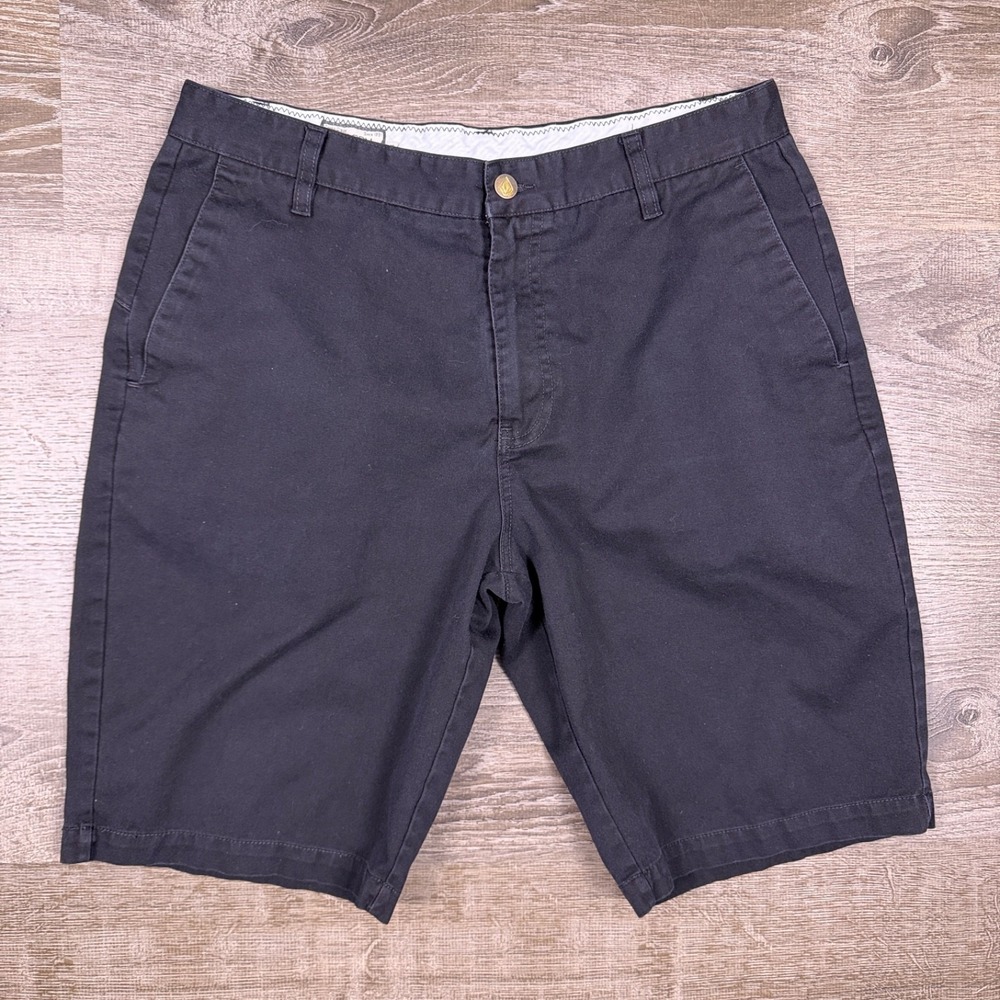 Volcom Mens Shorts 33 Black Corpo Class Chino Skate Surf Streetwear